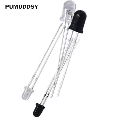 100PCS F3 F5 3MM 5MM 940nm LEDs Infrared Emitter And IR Receiver Diodes To Tube For Arduino PUMUDDSY