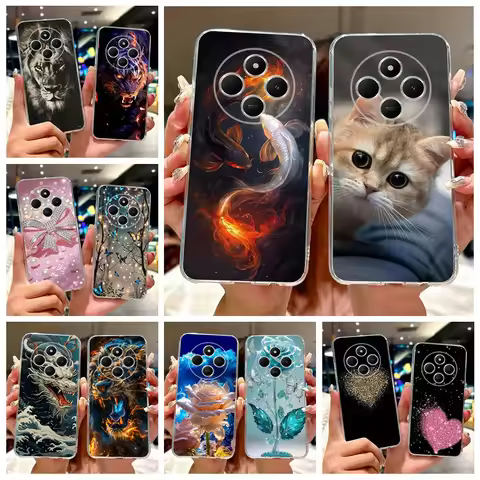 For Xiaomi Redmi 14C Case PocoC75 Lucky Fish Cute Cat Pattern Cover Soft Slim Phone Case For Xiaomi