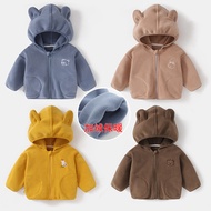 HUANGHU Store "Baby Velvet Hooded Coat - Winter Clothing for Boys and Girls in Malaysia"