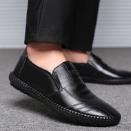 เกาหลีรองเท้ารองเท้าขับรถ รองเท้าไม่มีส้นสำหรับผู้ชายแฟชั่นที่เรียบง่ายสะดวแบรนด์รองเท้าผู้ชายหนังแท้ LTH024-a6