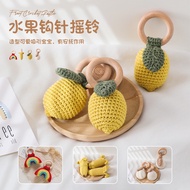 FFFF Crochet Fruit Rattle Newborn Soothing Chewable Toy Baby Grip Hand Rattle Gift