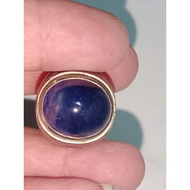 Natural Blue Sapphire big size, genuine silver ring 19.8 grams, RGL Lab Memo Rp.575,000