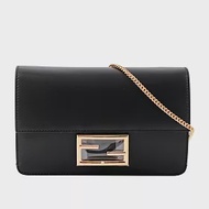 FENDI Baguette 小牛皮翻蓋手拿/鍊包 (黑色)