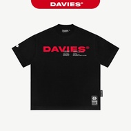 DAVIES t-shirt with letter print on the front, loose form, hiphop style, cool cotton, black Invasion
