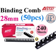 28mm (50pcs) Astar Comb Binder Rings / Plastic Comb Rings / Binding Rings / Binding Comb Rings Black