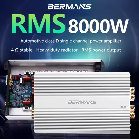 Competition-grade car maximum 8000W single-channel car audio amplifier, low distortion, smooth sound