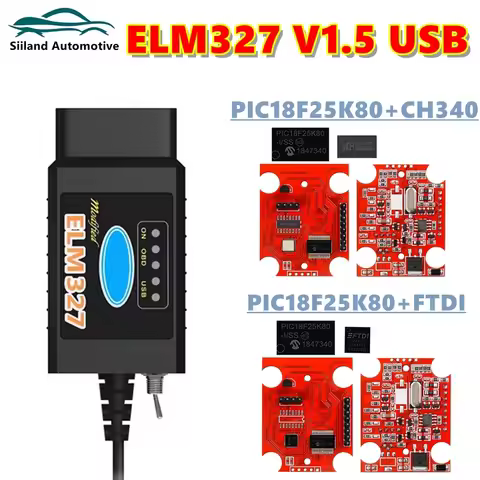 ELM327 V1.5 HS MS CAN Scanner For Ford FORScan PIC18F25K80 J2534 ELM 327 V1 5 USB Scanner OBD 2 OBD2