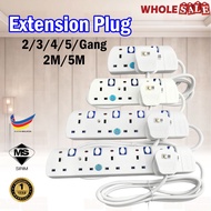 SIRIM APPROVED Warranty 1 Year 2/5M Power Extension Trailing Socket Adapter Cord Outlet/Soket Penyam
