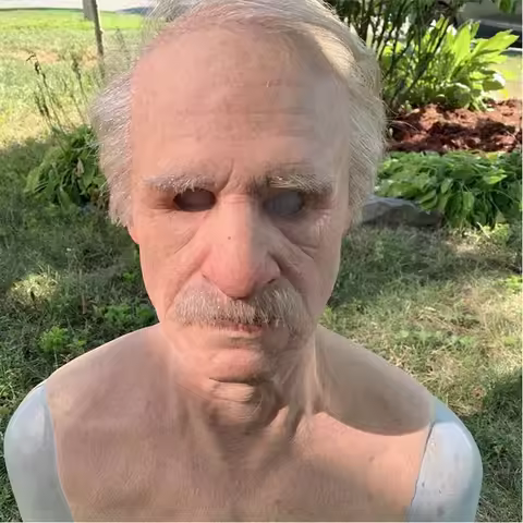 Hot selling old man, old man, face wig, old man mask, young man headgear, handsome man mask