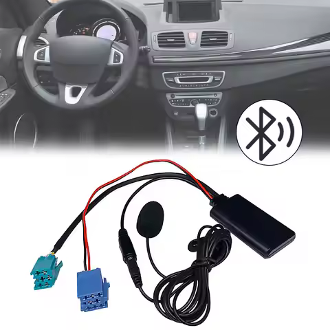 Biurlink Car Bluetooth Module AUX Adapter MIC Handsfree MINI ISO 6Pin AUX Cable for Renault Updateli