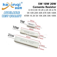 (1pcs) 5W 10W 20W 5% Cemento Resistor Power Resistance 0.1R 1R 2.2R 4.7R 10R 47R 100R 470R 1K 10K 10