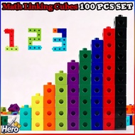 100pcs 2cm Math Linking Cubes 10 Colors Educational Toys Stacking Blocks Cone Connecting Cubes Snap 