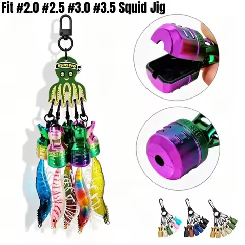 6Pcs Egi Hook Cap With Carabiner Squid Jig Protector Cover Wood Shrimp Lure Umbrella Hook Safe Holde