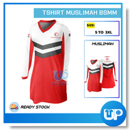 BSMM PBSM Tshirt Muslimah Bulan Sabit Merah Pemimpin Kelabu Microfiber Kain Jersey Uniform Sekolah