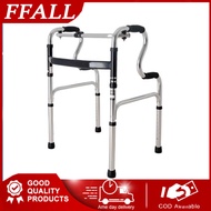FFALL【Local Delivery】Black Adult Walker Multi-functional foldable stainless steel Walking Aid aids Crutches Canes Toilet Armrest Foldable&amp;Free-Assembly Toilet Safety Suckers Frame Strong Stability Bend Toilet Armrests With Elderly Toilet Chair