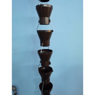 Gutter Cup Rain Chains/ Funnel Brown Colour Rainco 9' Plastic 28 Units 3" Cups (Model : RFA855090-EH