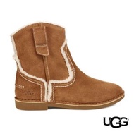 UGG®Catica 焦糖棕色毛飾邊短靴雪靴