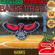 Most popular] Semi Woven iron iron-on Flock Emblem Badge Patch Basketball Logo Jersey Sticker - HAWK