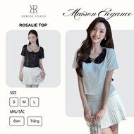 Derose Studio – Rosalie Top with feminine ruffle collar and sparkling lady