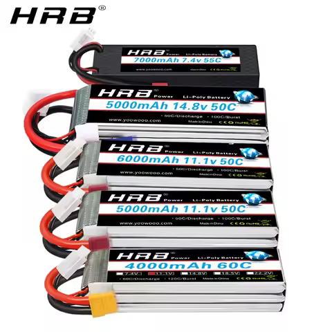 1/2pc HRB Lipo Battery 2S 3S 4S 6S 4000mah 1500mah 2200mah 5000mah 6000mah 7000mah 11.1V 14.8V 22.2V