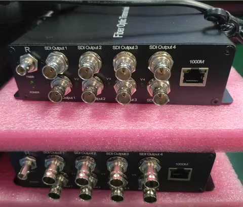 4 Channel of 3G-SDI Video In and 1 Port 10/100/1000Mbps Ethernet Over a LC Fiber Optic Converter Ext