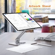 實體店鋪iPad Stand, Adjustable Tablet Stand Holder with 360 Rotating Base for Desktop Compatible with iPad Pro 11 / 12.9, Mini, Air, Tabs &amp; 4.7" - 13" Tablet Silver 穏定平板電腦/手機 細尺寸顯示器螢幕 可旋轉支架