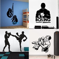 Wall Sticker Boxing Fight Club MMA Fighters Men's Sports Gym Fitness Boxing Martial Arts Boxer Punch
