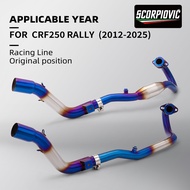 Front Header Link Pipe Slip‑On Exhaust System Fit For Honda CRF250 Rally CRF250 CRF250L  Motorcycle 