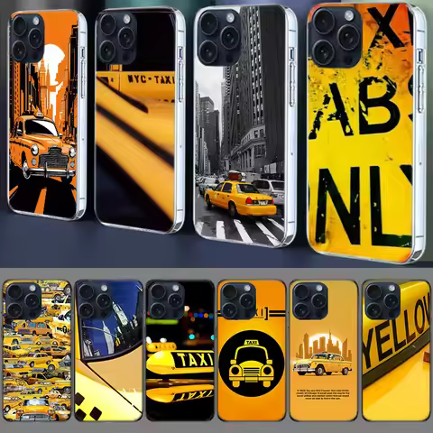 NYC Yellow Taxi Cabs Phone Case For Apple iPhone 16E 12 Pro 13 Mini 14+ 15 Plus 11 17 Air 16 Pro Max