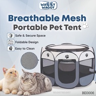 WaggyWaggy Portable Pet Tent Playpen Cat Rumah Kucing Foldable Travel Outdoor Sangkar 猫屋 猫帐篷 BE0006