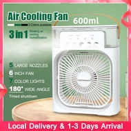 6 Inches Air Cooler Air Conditioner Cooling Fan With 5 Sprays 7 Colours Light Portable Fan Mini Fan Air Humidifier Mini Kipas USB Desktop Mini Aircond  风扇