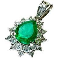 1.64克拉祖母綠和0.82克拉鑽石TOP，鉑金（Pt900），4.4克，女士款