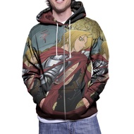 Fullmetal Alchemist Edward Elric Fullmetal Alchemist Hoodie Zipper Jacket (Zipper) Fullprint Hoodie 