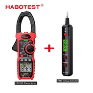 Habotest HT208D+HT89 Digital Clamp Meter Pro 1000A 1000V AC DC Current Clamp True RMS Pliers Ammeter
