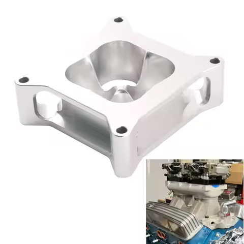2" 4 Port 4150 Square Bore Carburetor CNC Aluminum Spacer For Chevy GM LSX Chevrolet Ford 302 SBC