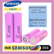 ซัมซุง ถ่านชาร์จ 18650 แบตเตอรี่Samsung 35E 3.7V - 4.2V 3500mAH 1ก้อน หัวแบน ถ่านชาร์จ อเนกประสงค์ ถ