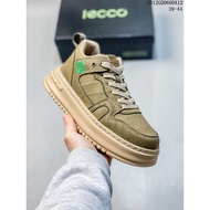 ECCO Men's Business Casual Leather Toe Layer Cowhide Breathable Mesh Stitching Hand-Sewn High-Elasti