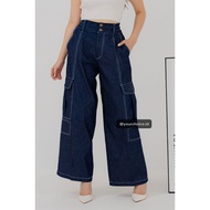 YOURCHOICE.ID Women's Cargo Jeans Y2K Style Cargo Jeans Women's/ Jeans Minji Cargo Jeans