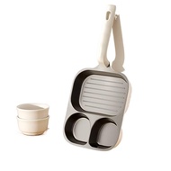 With Titanium Ceramic Frying Pan Breakfast Pan Non-Stick Pan Egg Burger Pan Three-in-One Ceramic Man