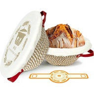 Bread fermentation basket set，2Individual cotton rope yeast bread basket with lining、Cloth cover and