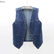 Raxoa "V-neck Denim Vest for Women Casual Summer Top in Malaysia"