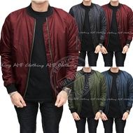 Jaket Bomber Polos - Merah Maroon