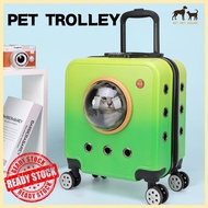 Pet Trolley Cat Bag Pet Carrier Cat Luggage Trolley Cage Bag Bubble Box Pet Outing Cage Dog Travel B