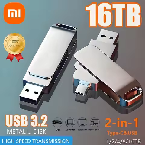Xiaomi 16TB USB Flash Drive USB 3.2 Memory Type-C 2-In-1 8TB 4TB OTG Pendrive 2TB High Speed Flash D