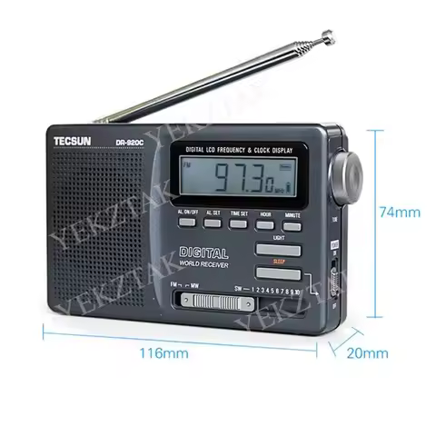 TECSUN DR-920C Digtal Fm Radio Display FM/MW/SW Multi Band Portable Radio Full Band Clock Radio Tecs