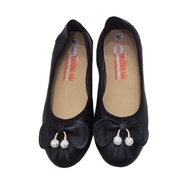 Giày búp bê nữ đen Trường Hải da bò cao cấp THBB253