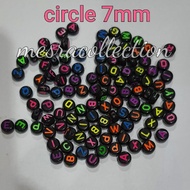 AB01C Alphabet beads circle manik huruf abjad random craft bracelet keychain bookmark