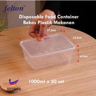 17.3 x 12.2 x 6.2cm Bekas Plastik Disposable Microwave Rectangular Food Container 1000mL  FR1000  / 