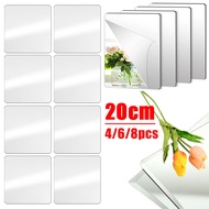 4/6/8 Pcs Acrylic Mirror Wall Sticker - Self Adhesive Frameless Wall Mirror Tiles - Home Decor