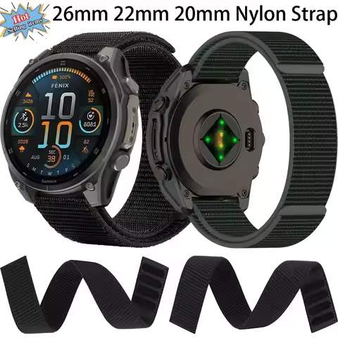 26mm 22mm 20mm Hook Loop Nylon Strap For Garmin Fenix 8 Bracelet Wristband Fenix E 7X Enduro3/Quatix